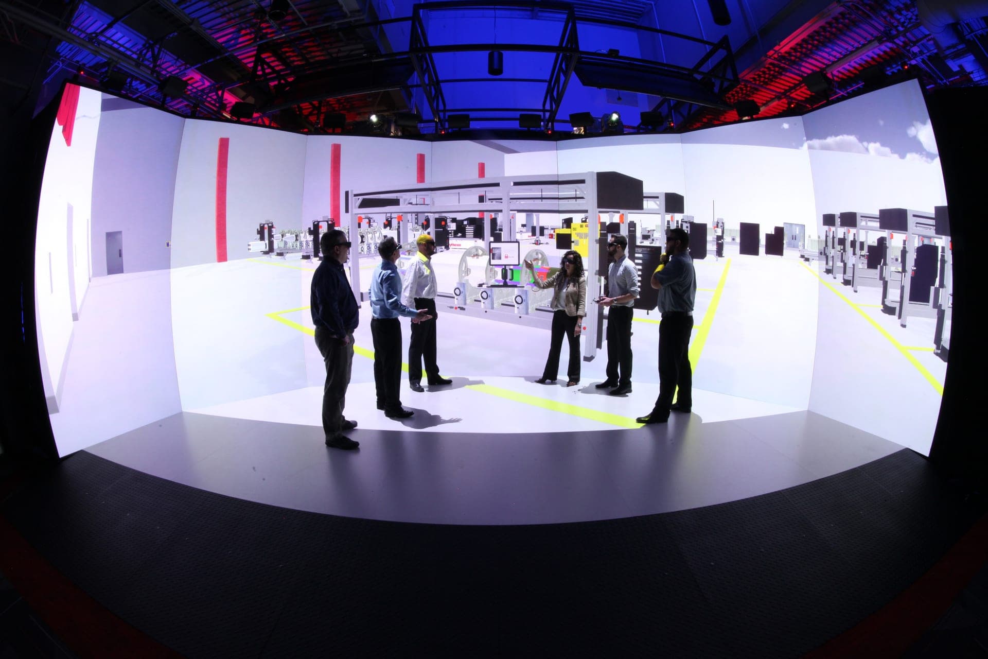 Factory review on a segmented display with ART motion tracking